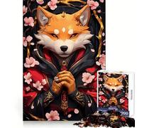Puzzle da 1000 pezzi con cane Shiba Inu e samurai tra fiori di ciliegio, ideale per adolescenti, gioco di logica, leggero e rilassante, taglio preciso, regalo classico 38x26cm