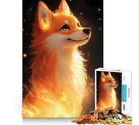 Puzzle da 1000 pezzi con cane Shiba Inu infuocato per adulti, gioco di logica puro, divertimento rilassante, tagli netti, 50x75cm