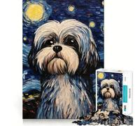 Puzzle da 1000 pezzi con cane Shih Tzu e tema Notte Stellata ideale per adulti per stimolare la memoria e per divertirsi in famiglia Modello da assemblare perfetto per i desideri di Babbo Natale