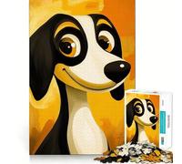 Puzzle da 1000 pezzi con cane sorridente in stile cartone animato, ideale per adolescenti, per migliorare la memoria, rilassarsi e divertirsi Pezzo da collezione con ritagli precisi 38x52cm