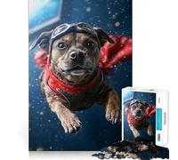 Puzzle da 1000 pezzi con cane supereroe in volo per adolescenti, ideale per migliorare la memoria, ridurre la luce e favorire il relax Decorazione da parete 50x75cm