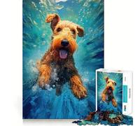 Puzzle da 1000 pezzi con cane Terrier subacqueo per adolescenti attività divertente e stimolante per la mente,con taglio di alta precisione,ideale per momenti di relax e tranquillità (38x52cm)