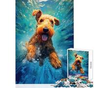 Puzzle da 1000 pezzi con cane Terrier subacqueo per adolescenti stimola la chiarezza e l'acutezza cognitiva per un gioco rilassante e divertente (50x75cm)