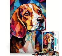 Puzzle da 1000 pezzi con cani Beagle e vetrata artistica Giunzioni lisce,divertente,logico,stimolante,ideale per il gioco di logica e il tempo libero,perfetto come regalo di Natale (50x75cm)