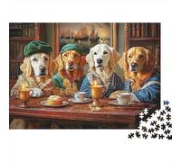 Puzzle da 1000 pezzi con cani in abiti vittoriani, cani al bancone del bar, gioco educativo per adulti, bellissima decorazione, sfida di alta difficoltà, regalo di compleanno, 52x38 cm