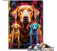 Puzzle da 1000 pezzi con cani psichedelici dal pelo dorato,puzzle difficili per adulti,dimensioni 50x75cm,perfetti per il divertimento in famiglia,giochi di società,bomboniere per feste di compleanno.