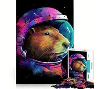 Puzzle da 1000 pezzi con capibara,astronauta e galassia,perfetto per un gioco che stimola la mente,ideale per il relax e per decorare le pareti durante il periodo natalizio (38x52cm)