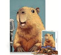 Puzzle da 1000 pezzi con capibara cantante e microfono, ideale per adolescenti, per il benessere mentale, momenti di relax e relax Un regalo perfetto e commovente (50x75cm)
