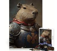 Puzzle da 1000 pezzi con capibara cavaliere e armatura fantasy, ideale per adolescenti Per un divertimento senza fine, ideale per la memoria e il relax Bordi netti Perfetto per un Natale gioioso