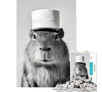 Puzzle da 1000 pezzi con capibara e cappello di carta igienica Giochi divertenti che stimolano l'intelligenza e creano dipendenza Regali per donne e uomini divertenti e umoristici (dimensioni 38x52cm)