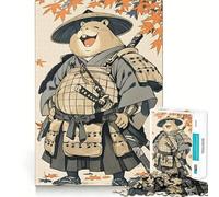 Puzzle da 1000 pezzi con capibara e samurai tra foglie autunnali,bordi lisci,gioco divertente e stimolante per la concentrazione,ideale per momenti di relax e come regalo di compleanno (38x26cm)