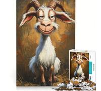 Puzzle da 1000 pezzi con capra, arte digitale, gioco rompicapo, difficile e stimolante, ideale come regalo per tutta la famiglia 38x26cm