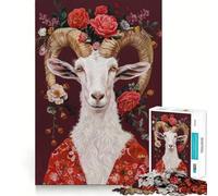 Puzzle da 1000 pezzi con capra bohémien,arte e design,gioco di precisione,stimola la logica,ideale per il tempo libero e come regalo di compleanno 38x26cm