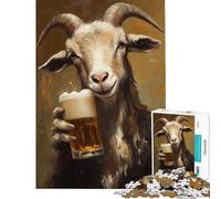 Puzzle da 1000 pezzi con capra e birra ideale per adolescenti perfetto per una sfida di velocità a mano libera per compleanni e Natale Un giocattolo che stimola l'intelligenza e crea dipendenza