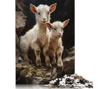 Puzzle da 1000 pezzi con capre e cuccioli, fattoria, per adulti e adolescenti, regali per la vigilia di Natale, 1000 pezzi (75x50 cm)