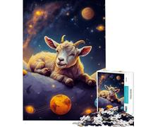 Puzzle da 1000 pezzi con capretta sdraiata Giocattolo avvincente per coltivare la pazienza rilassante educativo ideale come regalo di Babbo Natale segreto (dimensioni 38x52cm)