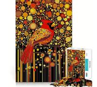Puzzle da 1000 pezzi con cardinale in una foresta luminosa,incastro perfetto,gioco artistico e stimolante per la mente,ideale per il tempo libero e come regalo di compleanno (50x75cm)