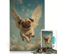 Puzzle da 1000 pezzi con carlino e angelo, ideale per ragazzi, stimolante per la mente e per tutta la famiglia Bordo preciso Regalo memorabile (38x52cm)