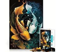 Puzzle da 1000 pezzi con carpe koi,decorazione giapponese con bordi ben definiti,gioco cognitivo,divertente e rilassante,regalo di Natale (50x75cm)