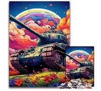 Puzzle da 1000 pezzi con carro armato colorato, ideale per adulti, ideale per gli innamorati, perfetto regalo di Natale, Capodanno, San Valentino, 26X38CM/10,23x14,96 pollici