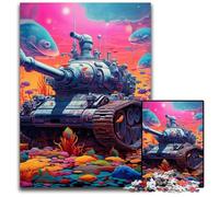 Puzzle da 1000 pezzi con carro armato colorato, ideale per adulti, ideale per gli innamorati, perfetto regalo di Natale, Capodanno, San Valentino, 26X38CM/10,23x14,96 pollici