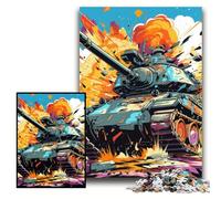 Puzzle da 1000 pezzi con carro armato colorato per adulti, 26x38cm, gioco creativo per famiglie e decorazioni per la casa, regalo di Natale perfetto per adolescenti