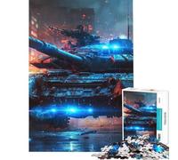 Puzzle da 1000 pezzi con carro armato militare della Seconda Guerra Mondiale divertente attività da fare a casa taglio di precisione giocattolo antistress adatto a persone dai 14 anni in su (50x75cm)