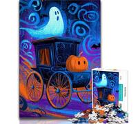 Puzzle da 1000 pezzi con carrozza di zucca di Halloween per adolescenti e adulti, sfida difficile antistress, adatto per la decorazione della scrivania (50x75cm)