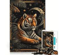 Puzzle da 1000 pezzi con carta dei tarocchi della tigre per adolescenti, ideale per il relax e il divertimento, con immagini nitide e perfette come regalo stagionale 50x75cm