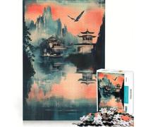 Puzzle da 1000 pezzi con cartolina giapponese vintage gioco rompicapo sfida impegnativa ideale come regalo per tutta la famiglia 38x26cm