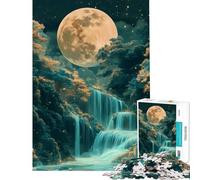 Puzzle da 1000 pezzi con cascata al chiaro di luna e albero lunare Aiuta a stimolare la mente decora la casa e rappresenta un gioco per tutta la famiglia adatto a partire dai 14 anni 50x75cm