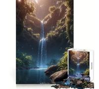 Puzzle da 1000 pezzi con cascata e lucciole per adolescenti, esercizio cognitivo, rilassante, ideale come regalo invernale (38x52cm)