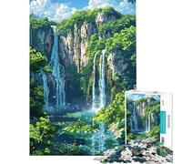 Puzzle da 1000 pezzi con cascata foresta e pixel art Gioco per famiglie sfida per l'intelligenza giocattolo avvincente ottimo regalo per chi ama giocare e migliorare la memoria (dimensioni 38x52cm)