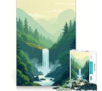 Puzzle da 1000 pezzi con cascata in una valle di montagna per ragazzi,gioco di memoria,divertente,senza soluzione di continuità,attività di gruppo rilassante da fare in casa (38x26cm)
