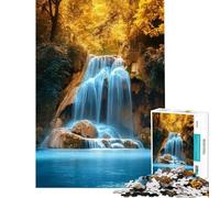 Puzzle da 1000 pezzi con cascata nella foresta dorata gioco interattivo educativo ideale come regalo per chi ama giocare divertirsi e divertirsi (dimensioni 38x52cm)