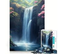 Puzzle da 1000 pezzi con cascata nella foresta,ideale per adulti,per un gioco divertente e di memoria Montaggio sicuro e stabile,perfetto per una serata in famiglia (38x26cm)