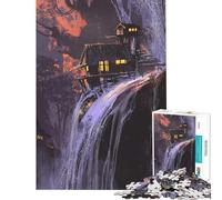 Puzzle da 1000 pezzi con cascata nella foresta sfida educativa a tema natura giocattolo fai-da-te per ragazzi dai 14 anni in su (38x26cm)