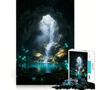Puzzle da 1000 pezzi con cascata nella grotta mistica per adulti e ragazzi, rompicapo rilassante, arte da assemblare, regalo premuroso (38x52cm)