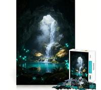 Puzzle da 1000 pezzi con cascata nella grotta mistica per adulti, gioco di logica e svago, bordi lisci, regalo perfetto (50x75cm)
