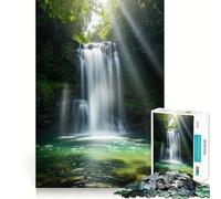 Puzzle da 1000 pezzi con cascata serena in una foresta lussureggiante, per adulti, Smart Reason Toy, passatempo domestico, bordi lisci, oggetto da collezione (50x75cm)