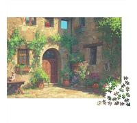 Puzzle da 1000 pezzi con casetta rustica europea, porta di un villaggio rustico, gioco educativo per adulti, decorazione per la casa, sfida di alta difficoltà, regalo di compleanno. 52x38cm/1000pcs