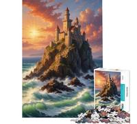 Puzzle da 1000 pezzi con castello e paesaggio gioco educativo giocattolo avvincente per coltivare la pazienza l'arte l'analisi e la logica (dimensioni 38x26cm)