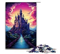 Puzzle da 1000 pezzi con castello psichedelico strano regali per adulti lista dei desideri di Natale con Babbo Natale per adolescenti dai 14 anni in su 75x50 cm