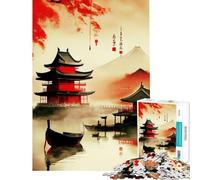 Puzzle da 1000 pezzi con castello vintage in stile giapponese gioco per adulti e famiglie compleanno e Natale (dimensioni 50x75cm)