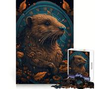 Puzzle da 1000 pezzi con castoro e soggetti soprannaturali, ideale per adulti, per migliorare la concentrazione, il relax e il divertimento Taglio liscio Un regalo perfetto (38x52cm)