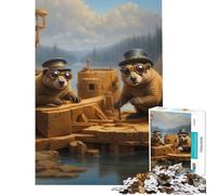 Puzzle da 1000 pezzi con castoro steampunk gioco divertente e coinvolgente per coltivare la pazienza ideale come regalo di Babbo Natale segreto e per imparare divertendosi (dimensioni 75x50cm)