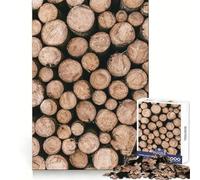 Puzzle da 1000 pezzi con catasta di tronchi di legno per adolescenti, ideale per stimolare la memoria, favorire il relax, ottenere bordi precisi e creare un regalo festivo (50x75cm)