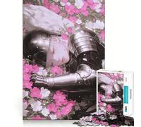 Puzzle da 1000 pezzi con cavaliere addormentato tra i fiori, ideale per ragazzi Gioco di logica semplice e divertente, perfetto per il tempo libero, ideale come regalo di compleanno 38x52cm