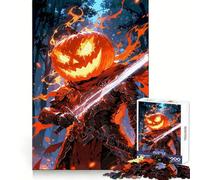 Puzzle da 1000 pezzi con cavaliere dalla testa di zucca e spada per adulti ideale per stimolare la concentrazione perfetto per la casa e il tempo libero con bordi netti regalo di Babbo Natale 38x52cm