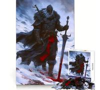Puzzle da 1000 pezzi con cavaliere delle nevi vichingo berserker per ragazzi, divertimento intellettuale e rilassante, taglio fine, regalo invernale (50x75cm)